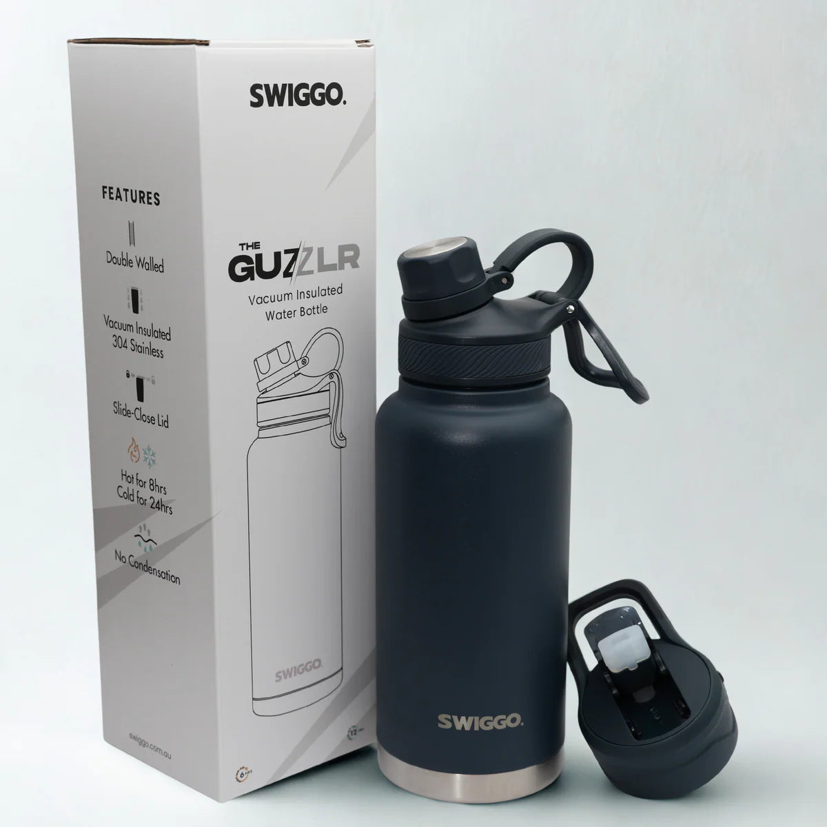 Alcoholder Guzzlr Water Bottle 946ml — hero shot, wide-mouth insulated stainless steel bottle