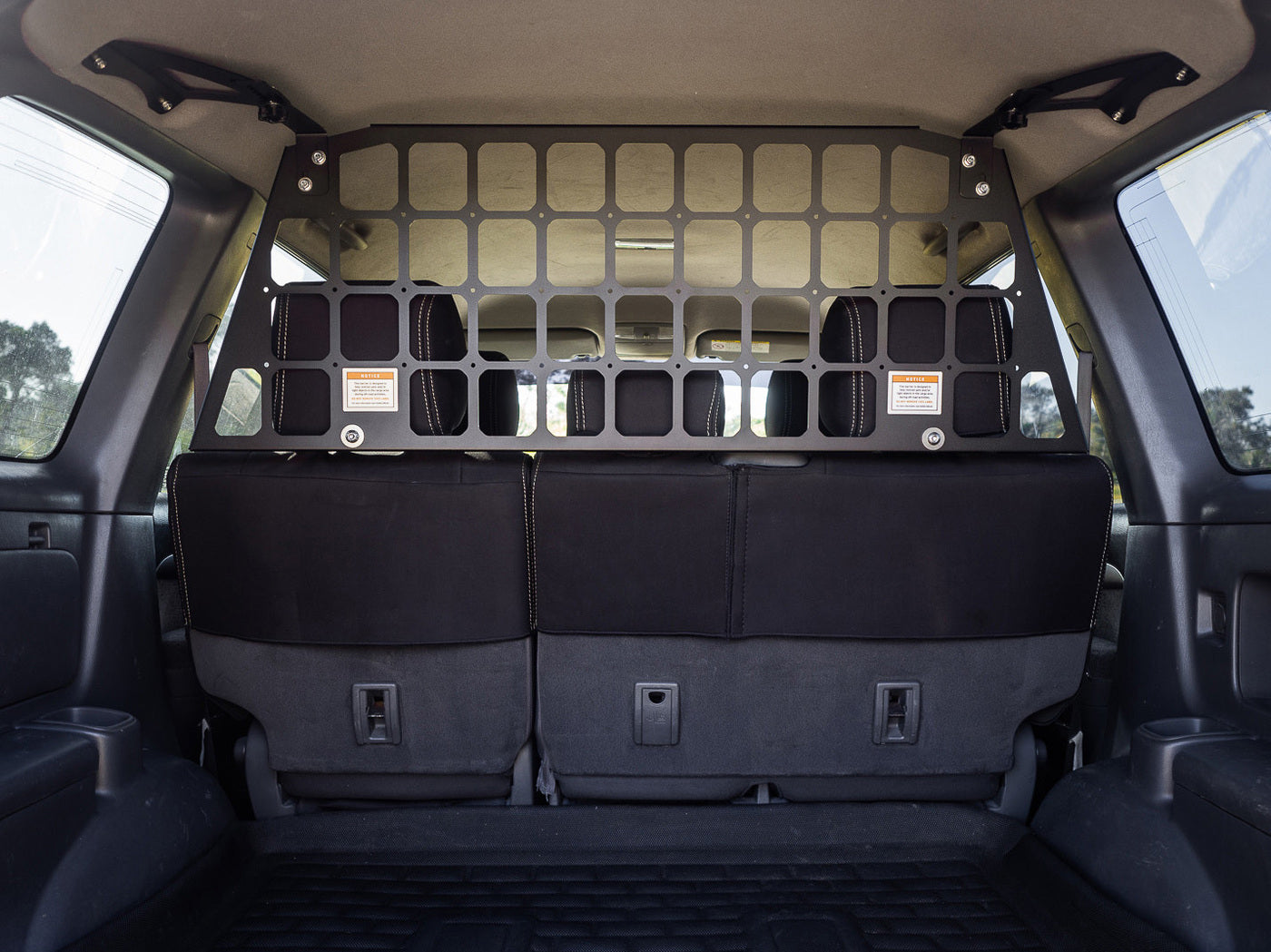 KAON KS0018 Cargo Barrier — half-barrier design with MOLLE/PALS cut-outs