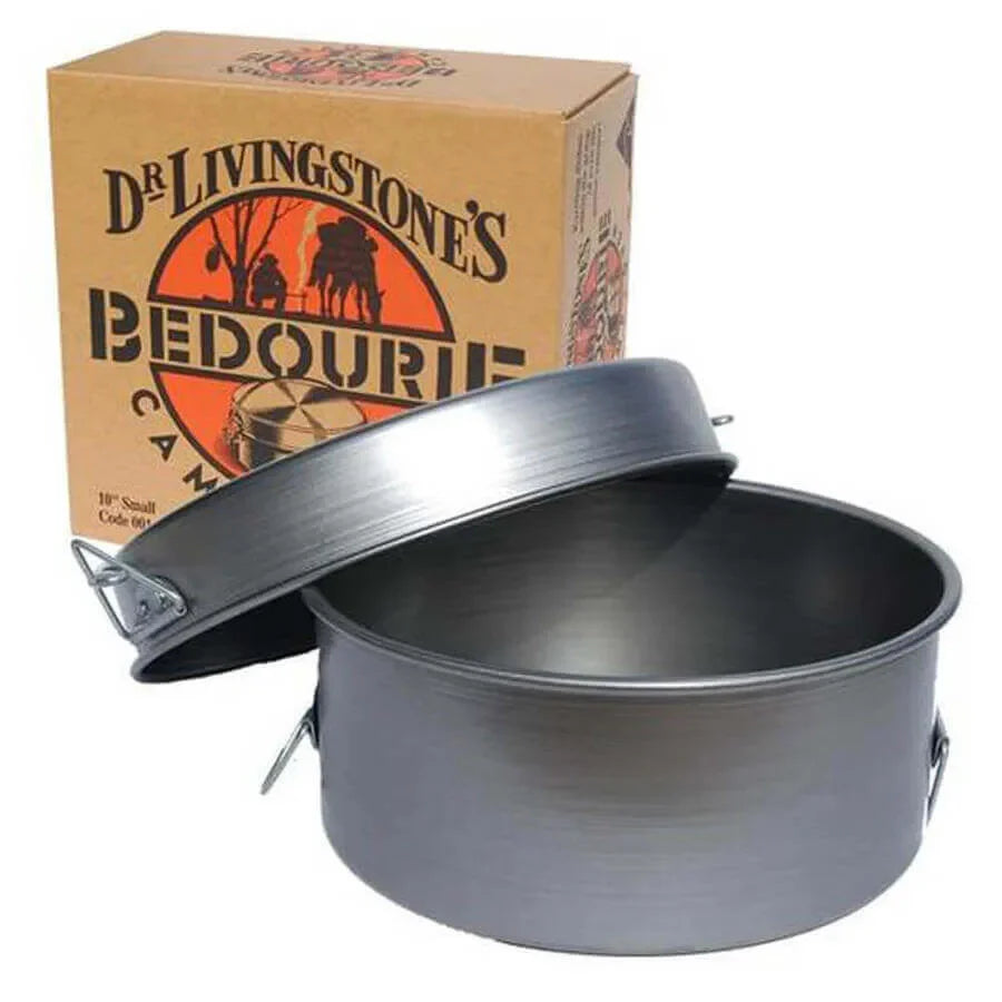 Bedourie Camp Oven 10 inch — spun steel camp oven with lid, made in Australia