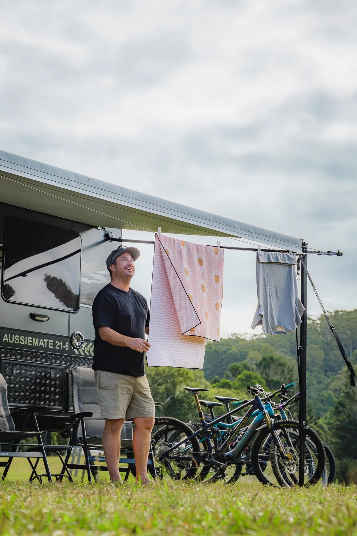 Companion Caravan Awning Clothesline - camping awning for shade and shelter