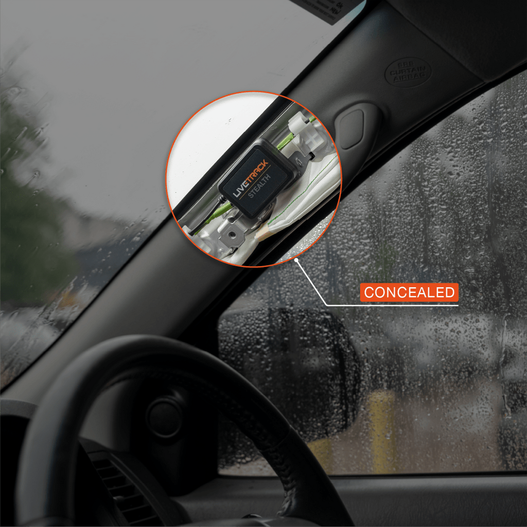 LiveTrack Stealth GPS Tracker — side view showing size