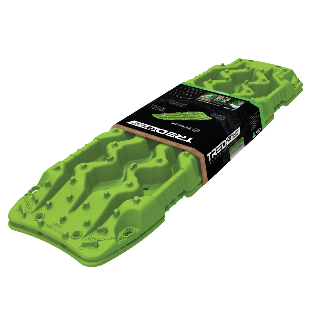 TRED GT Recovery Tracks — Green, pair of high-traction 4WD recovery boards