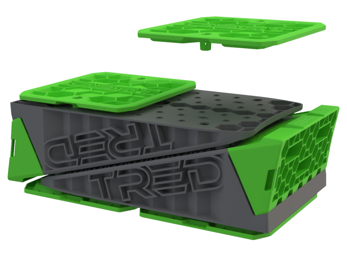 TRED GT Levelling Pack — single white ramp side view