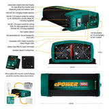 Enerdrive ePOWER 2600W 12V Pure Sine Wave Inverter with RCD & AC Transfer Switch